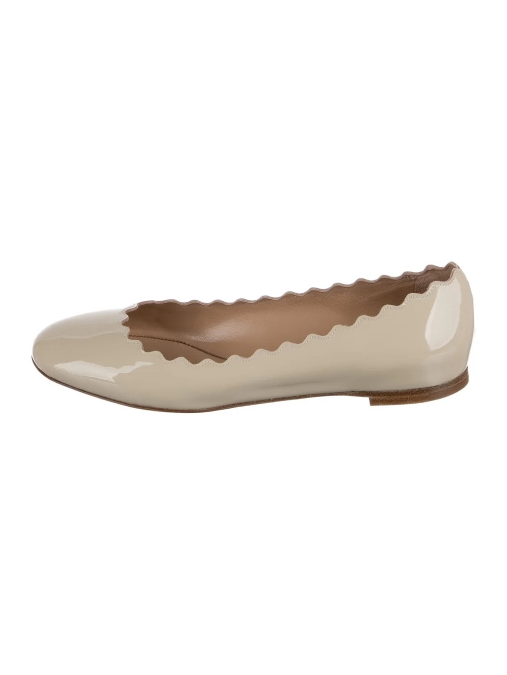 Chloé Lauren Patent Scalloped Ballet Flats, size 36